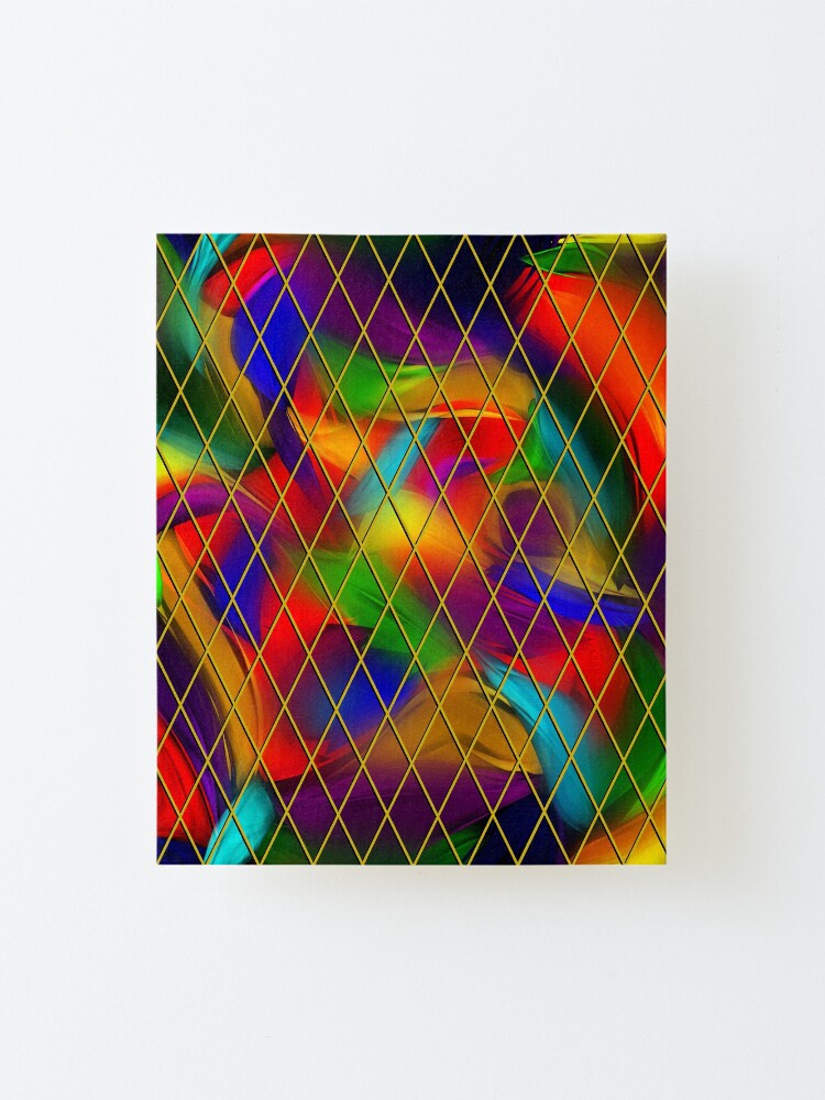 Alternate view of Golden Diamonds, Rainbow Void Mounted Print