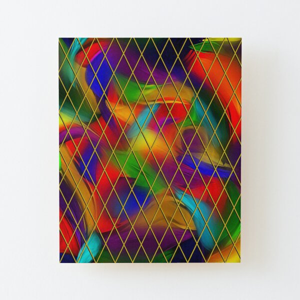 Golden Diamonds, Rainbow Void Wood Mounted Print