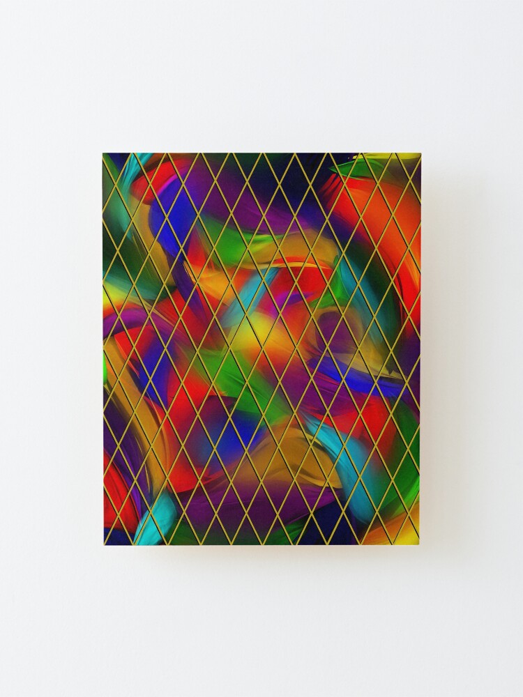 Alternate view of Golden Diamonds, Rainbow Void Mounted Print