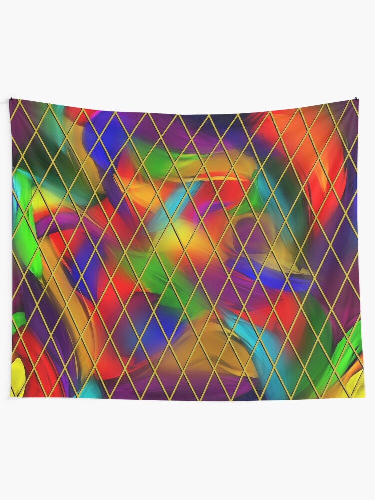 Alternate view of Golden Diamonds, Rainbow Void Tapestry