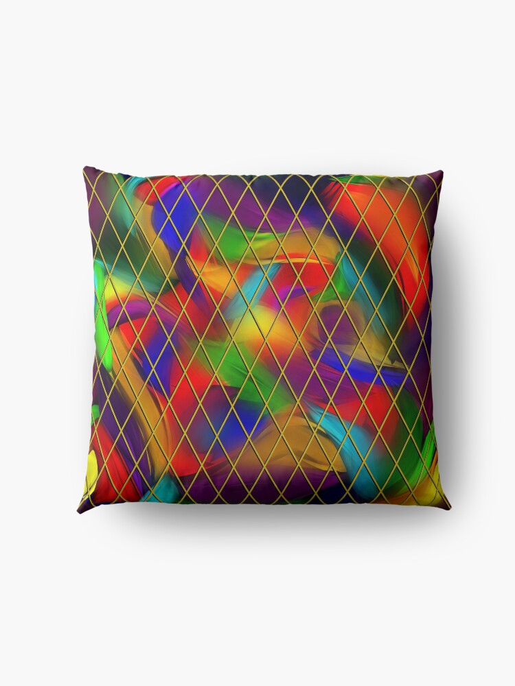 Alternate view of Golden Diamonds, Rainbow Void Floor Pillow