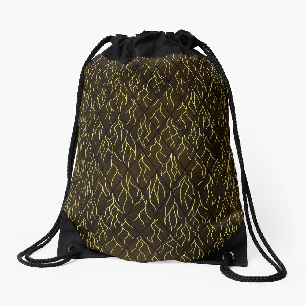 Earthen Scales, Golden Streams Drawstring Bag