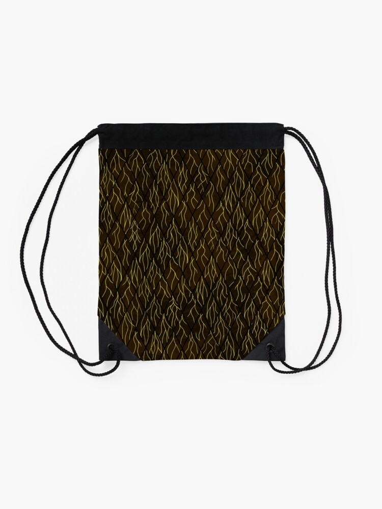Alternate view of Earthen Scales, Golden Streams Drawstring Bag