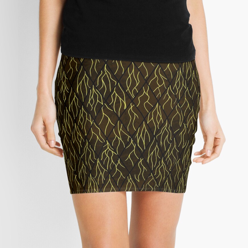 Earthen Scales, Golden Streams Mini Skirt