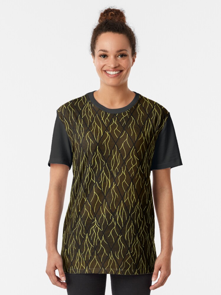 Alternate view of Earthen Scales, Golden Streams Graphic T-Shirt