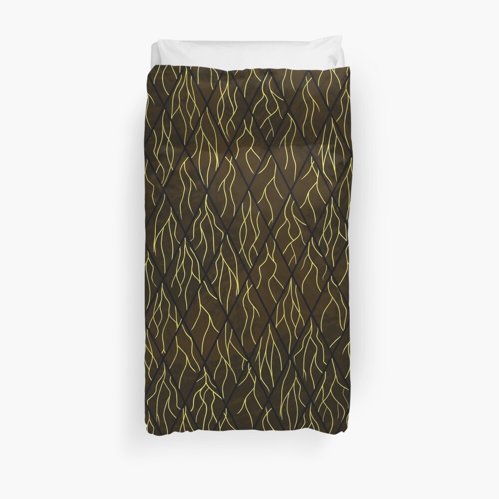 Earthen Scales, Golden Streams Duvet Cover