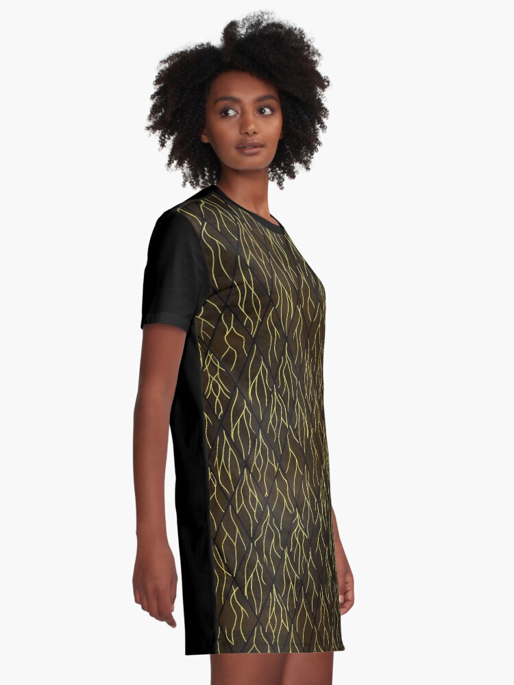 Alternate view of Earthen Scales, Golden Streams Graphic T-Shirt Dress