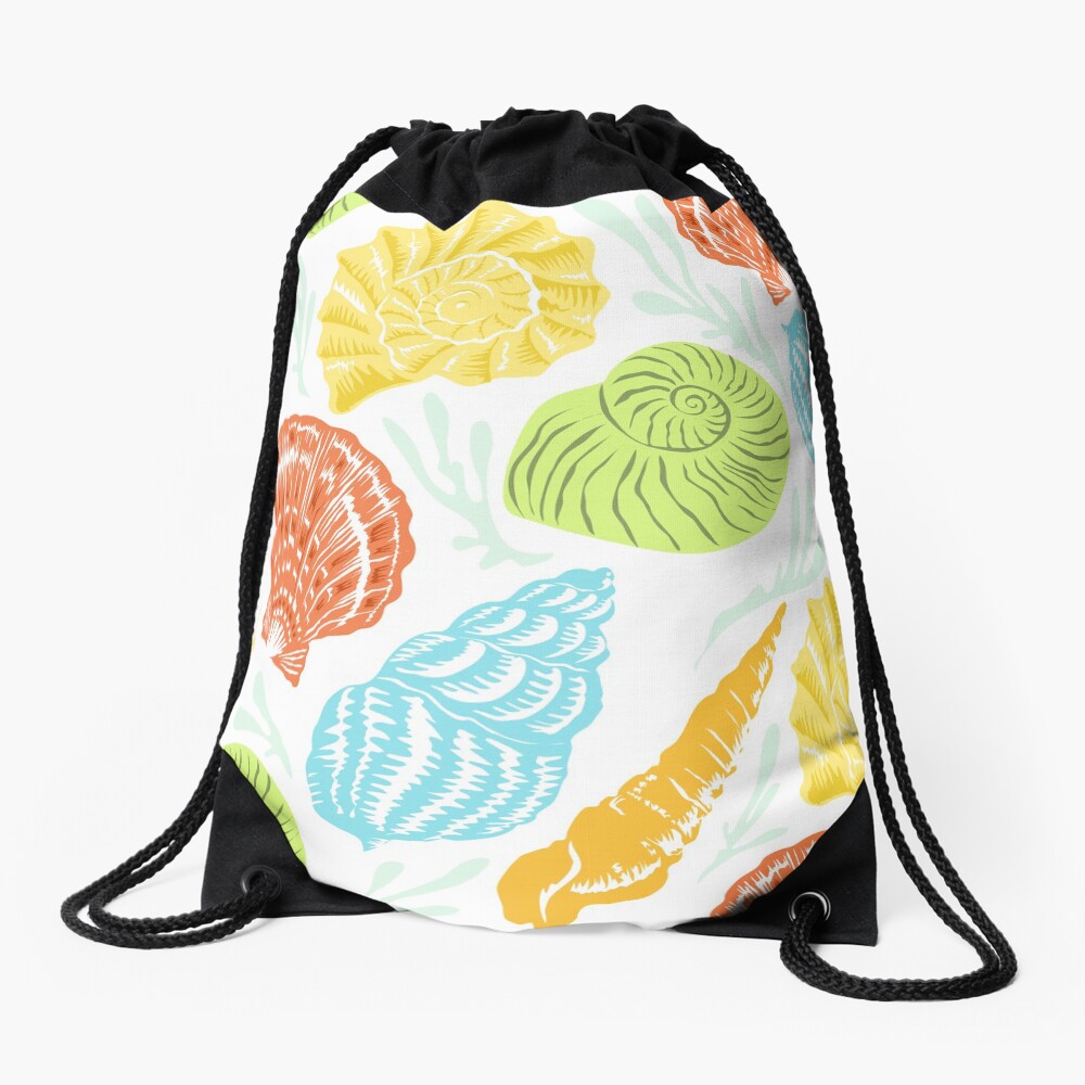 happy shells Drawstring Bag