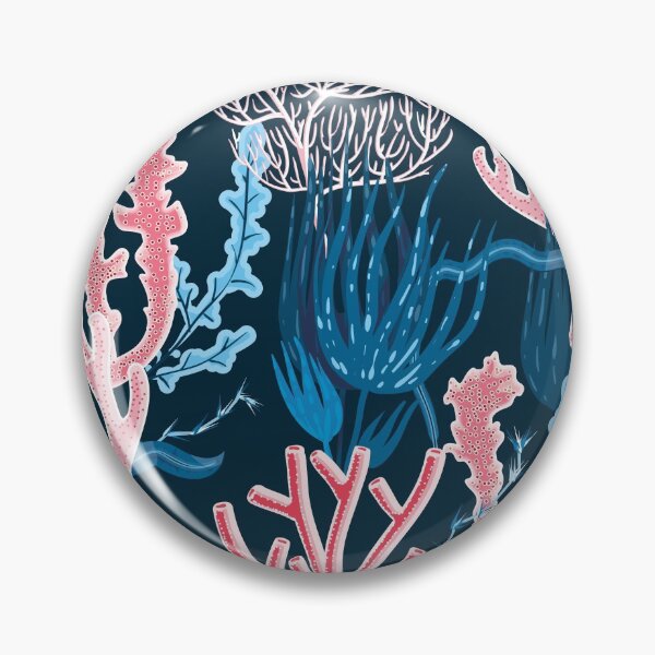 Item preview, Abstract Pink Corals and Blue Plants designed and sold by AnastasiaDesign.