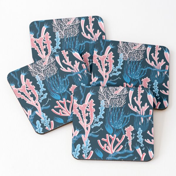 Item preview, Abstract Pink Corals and Blue Plants designed and sold by AnastasiaDesign.