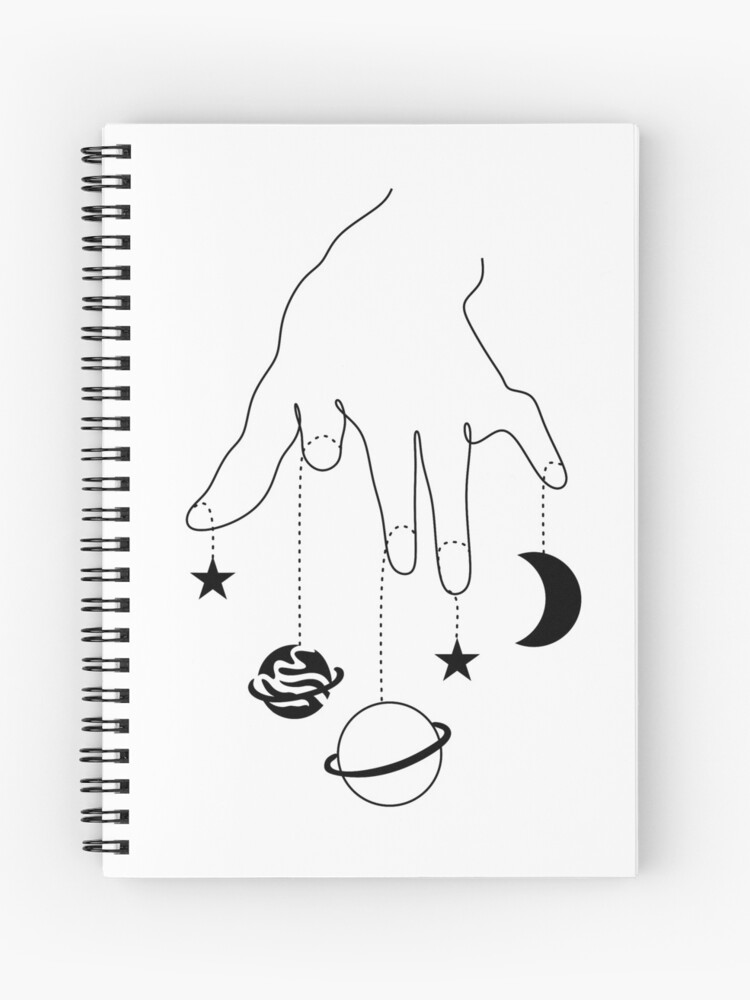 Cuaderno de espiral «Mi universo. De la mano con los planetas. Ilustración  mágica Ocultismo y astrología,» de OneLinePrint | Redbubble