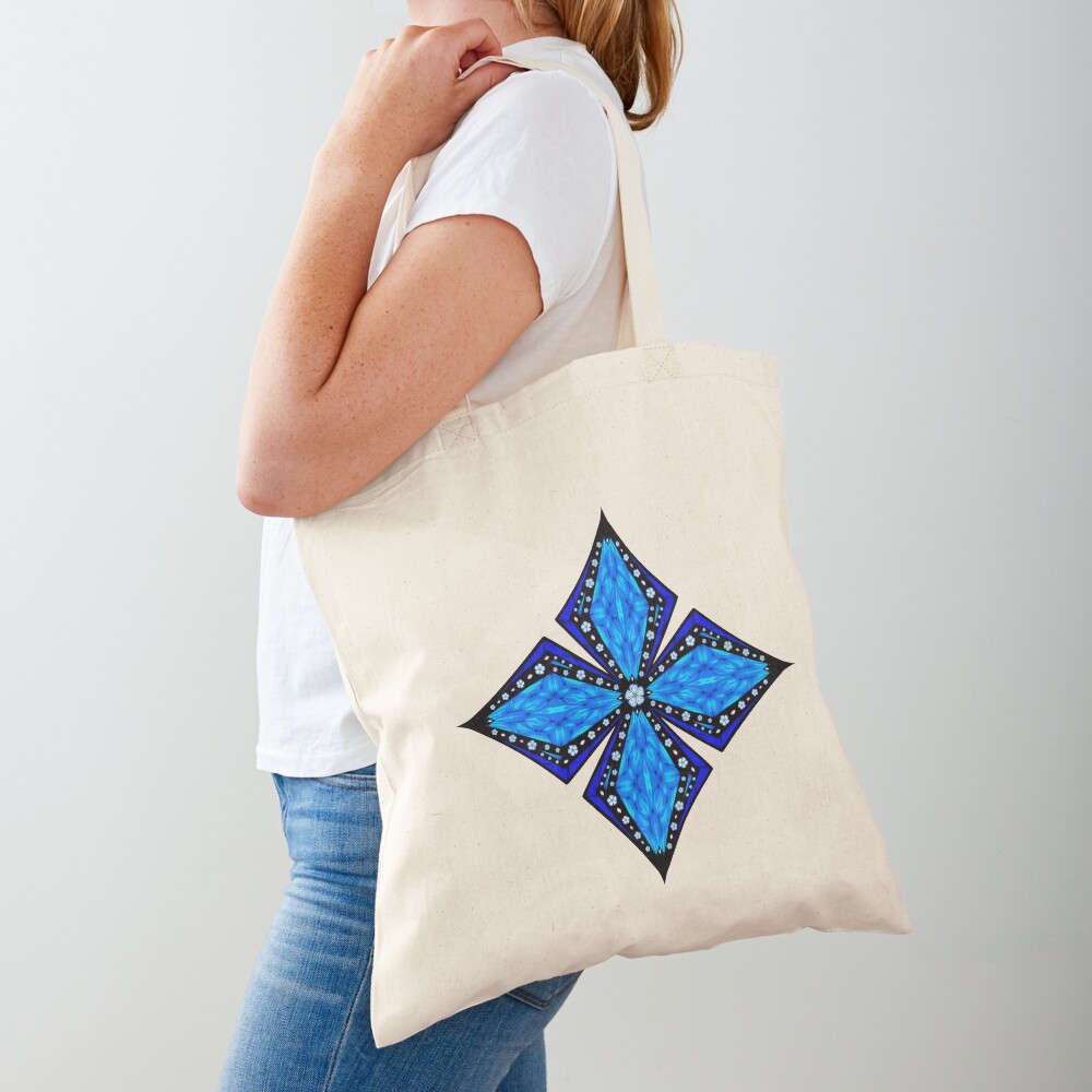 Onyx Beams of Flowers and Gems Tote Bag