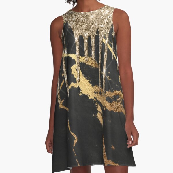 Rose gold glitter A-Line Dress