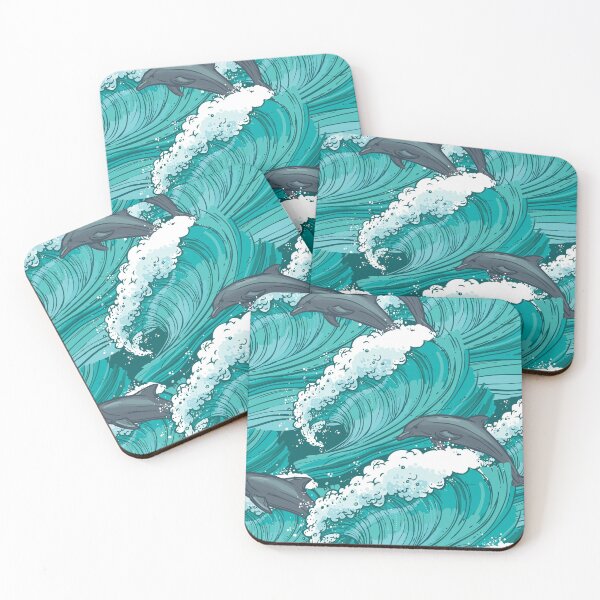 Item preview, Sea Waves and Dolphins designed and sold by AnastasiaDesign.