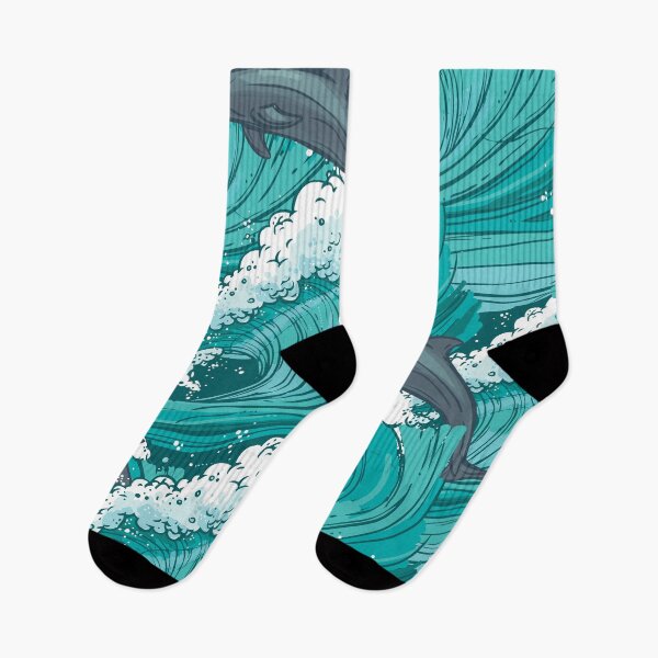 Item preview, Sea Waves and Dolphins designed and sold by AnastasiaDesign.