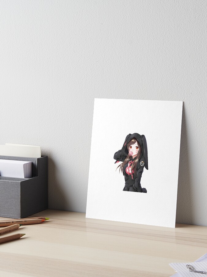anime girl stickers art board print by isurudinushaper redbubble