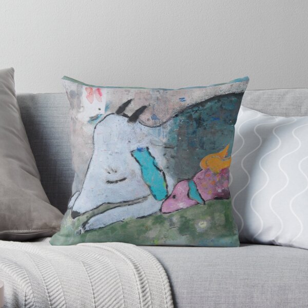 Motherly love, good night, sleep well, baby, child, baptism, birth, parental love Throw Pillow