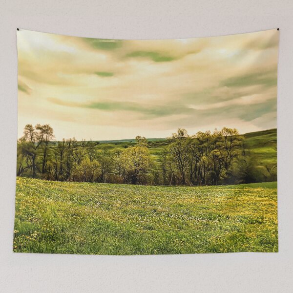 Item preview, Green Beautiful Meadow Yellow Flowers designed and sold by miraminerva09.