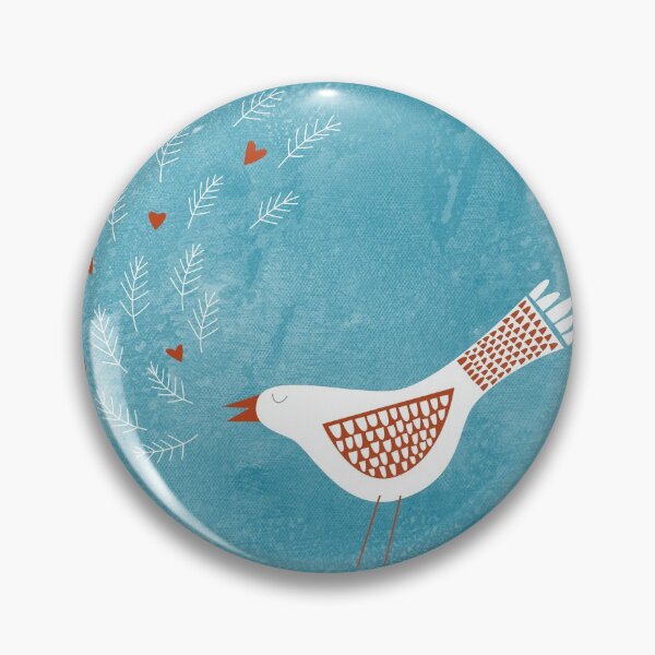 Item preview, Scandinavian Bird with Hearts designed and sold by squirrell.