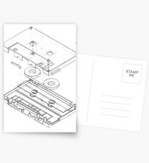 Exploded Cassette Tape Postcards