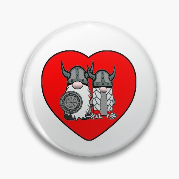 Item preview, Cute Nordic Viking Gnomes Tomte Couple Scandinavian Nisse Heart designed and sold by funnytshirtemp.