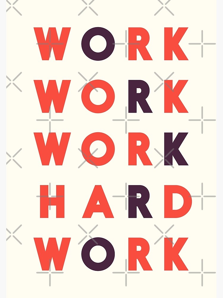 Work hard, hard work, office wall art, workshop sign, inspirational quote by Spallutos