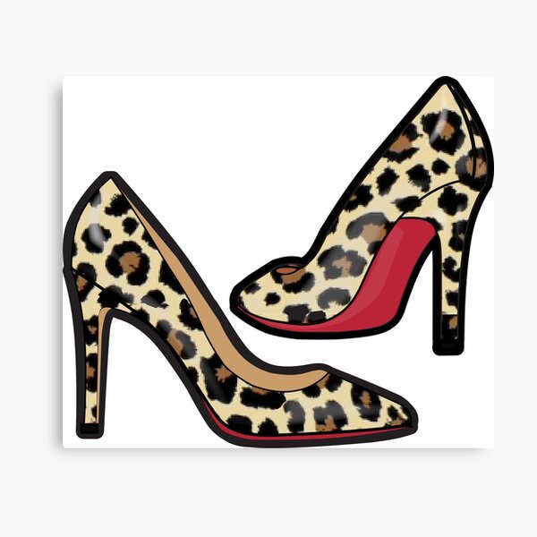 leopard print heels with red bottom