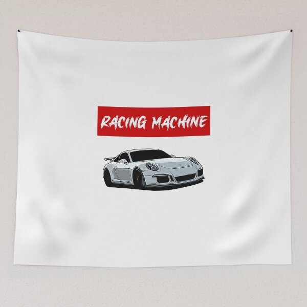 Item preview, Pure White 911 GT3 RS Racing Machine Front Side designed and sold by Enthusiast Designs.