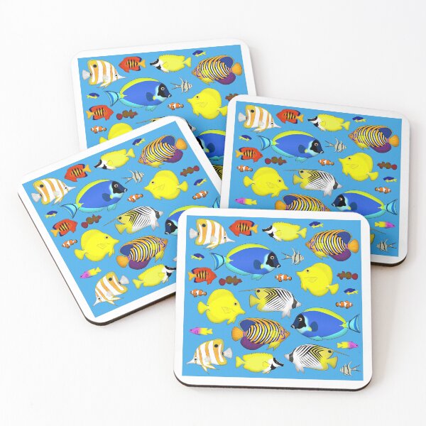 Item preview, reef fish 4 (blue background) designed and sold by schnuppadoo.