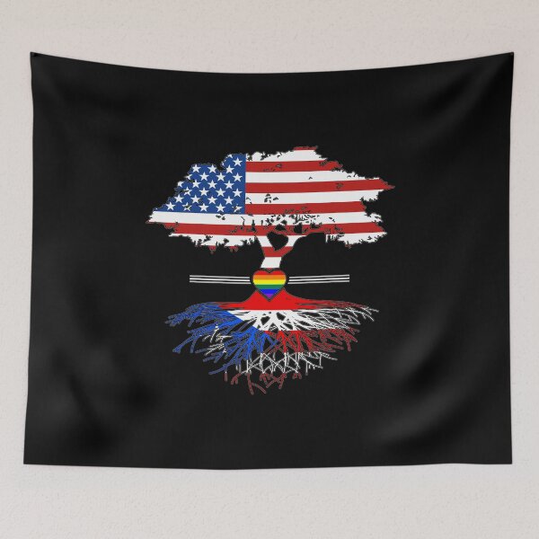 Item preview, American Grown Puerto Rican Roots Gay Heart LGBT Pride designed and sold by Patrick Hiller.