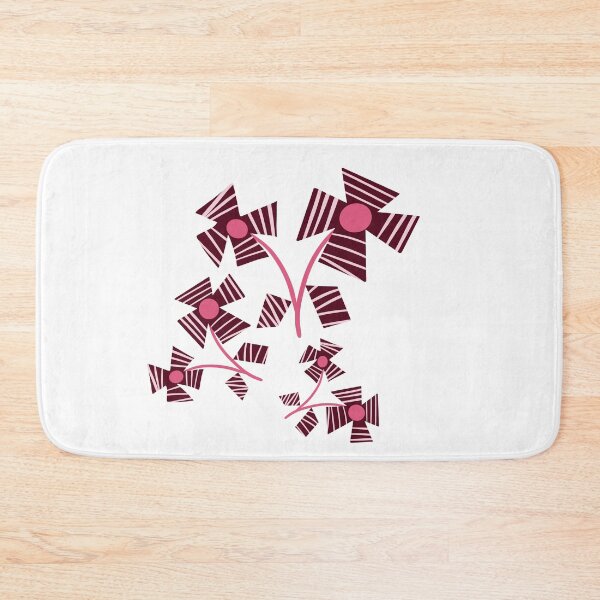 Item preview, Pink and Maroon floral design with stripes designed and sold by Susaans-Art.