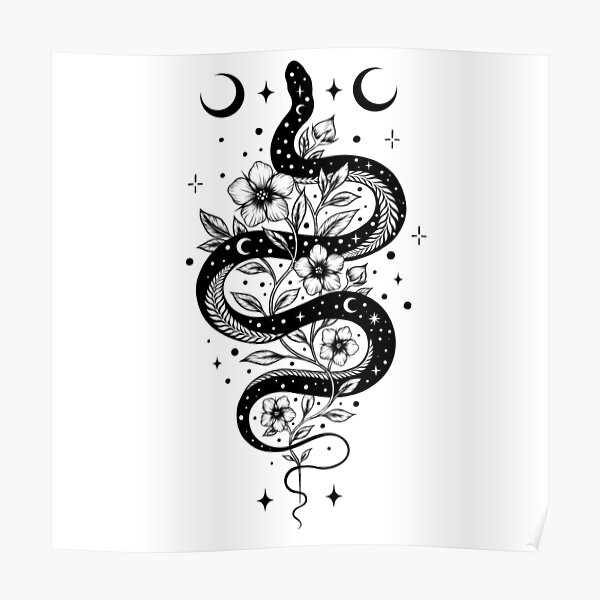 Serpent Spell-Black Poster
