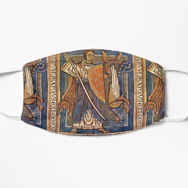 ST. MICHAEL ARCHANGEL WITH DRAGON Antique Tapestry Mask