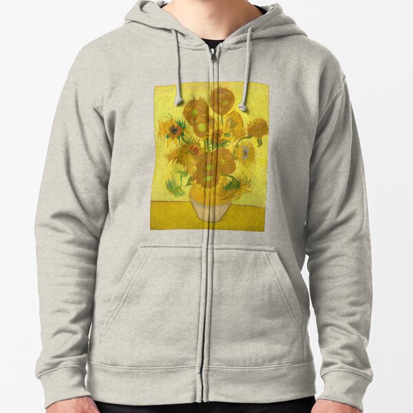 Van Gogh Yellow Sunflowers Zipped Hoodie