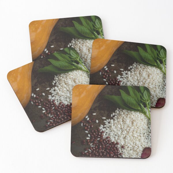 Item preview, Risotto, Red Adzuki Beans, Garlic, Basil and Butternut Squash on a Roasting Tin designed and sold by marthadoom.