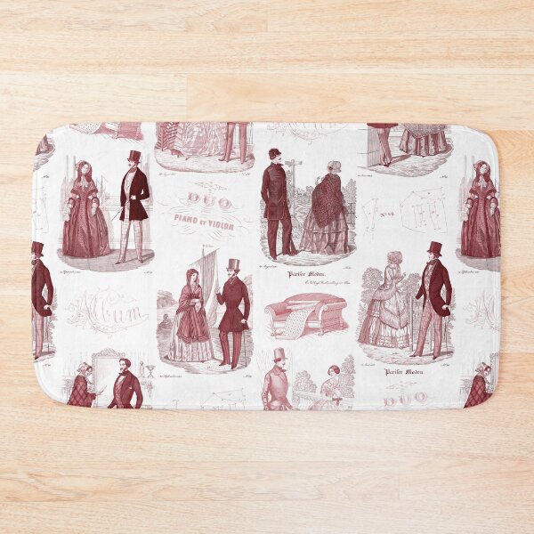 Item preview, Biedermeier Red Vintage Fashion Toile designed and sold by AntiqueImages.