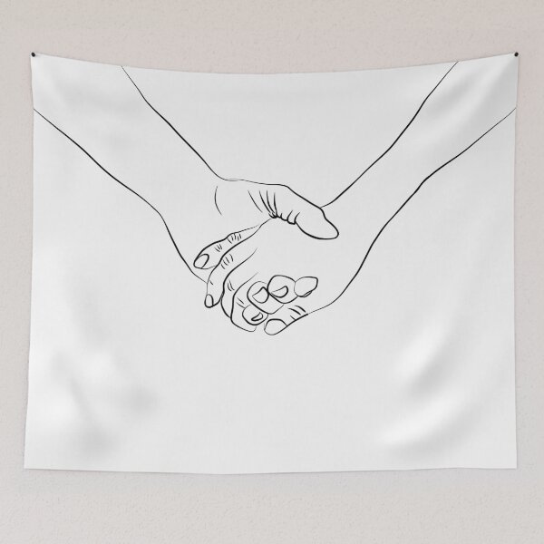 Item preview, Couple Holding Hands Line Drawing designed and sold by Melody Watson.