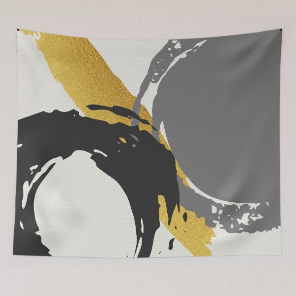 Item preview, Black and Gold Abstract Brush Strokes AP178-1 designed and sold by DuckyRubin.