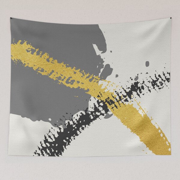 Item preview, Black and Gold Abstract Brush Strokes AP178-2 designed and sold by DuckyRubin.