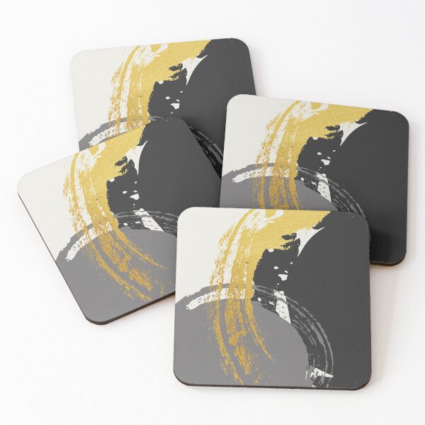 Item preview, Black and Gold Abstract Brush Strokes AP178-8 designed and sold by DuckyRubin.