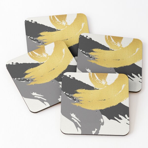 Item preview, Black and Gold Abstract Brush Strokes AP178-11 designed and sold by DuckyRubin.