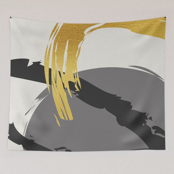 Item preview, Black and Gold Abstract Brush Strokes AP178-10 designed and sold by DuckyRubin.