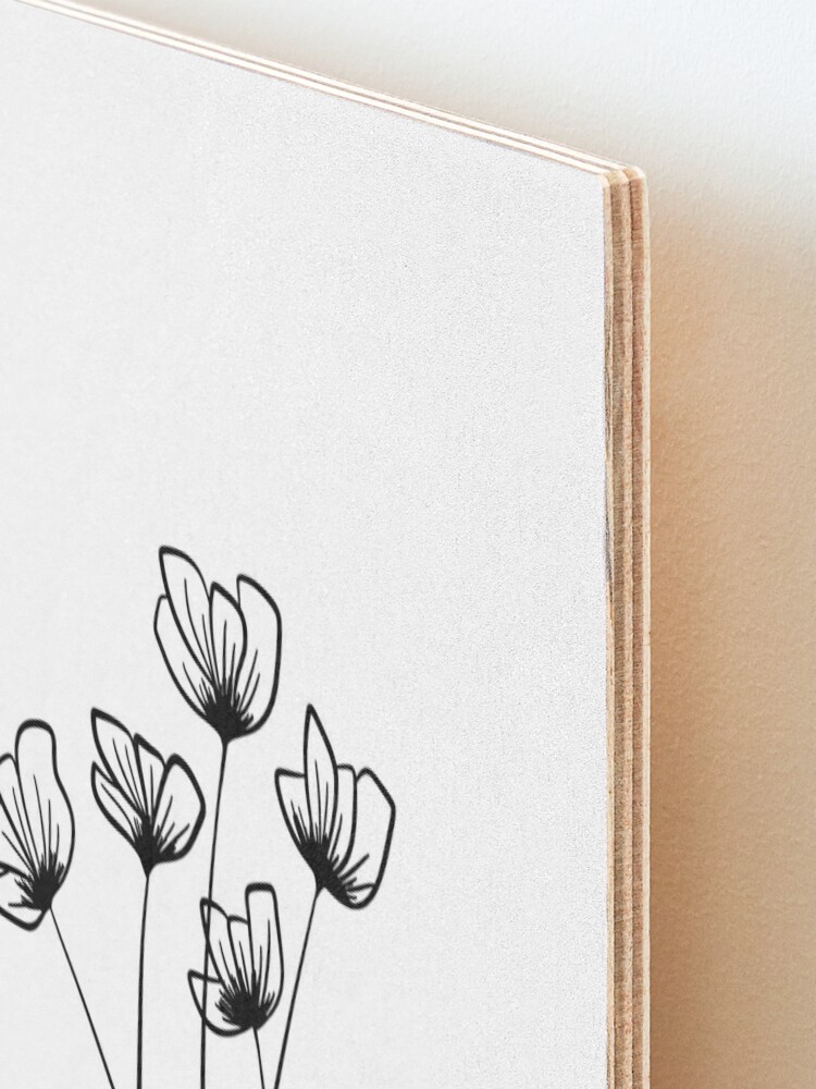 Floral Line Art Drawing in Black - Long Stem Flowers Greeting Card for  Sale by Melody Watson