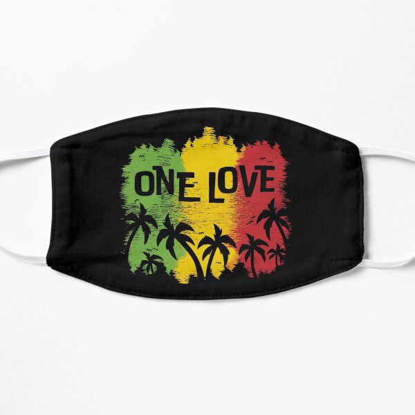 One Love Music Reggae Rasta Mascarilla