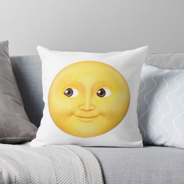 Moon Emoji Throw Pillow