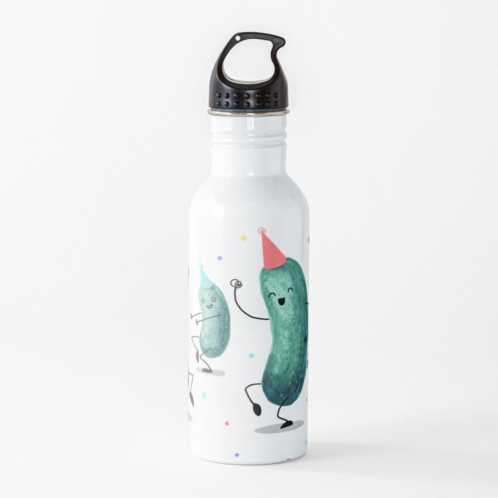 "Pickle Party!" Water Bottle for Sale by littleclyde Redbubble