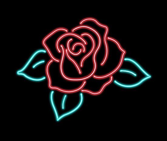 Neon Rose Sign Poster By Fangpunk Redbubble - neon rose sign roblox