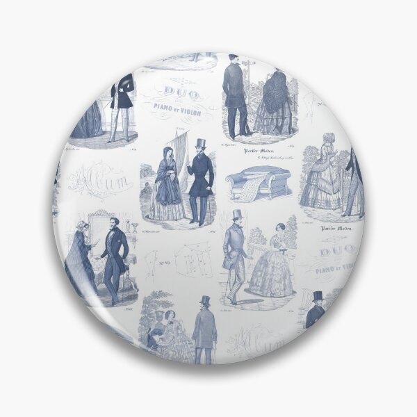 Artikelvorschau, Biedermeier Romantic Blue Vintage Fashion Toile entworfen und verkauft von AntiqueImages.