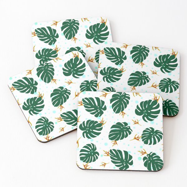 Item preview, Tropical leaves and flowers pattern designed and sold by artisau.
