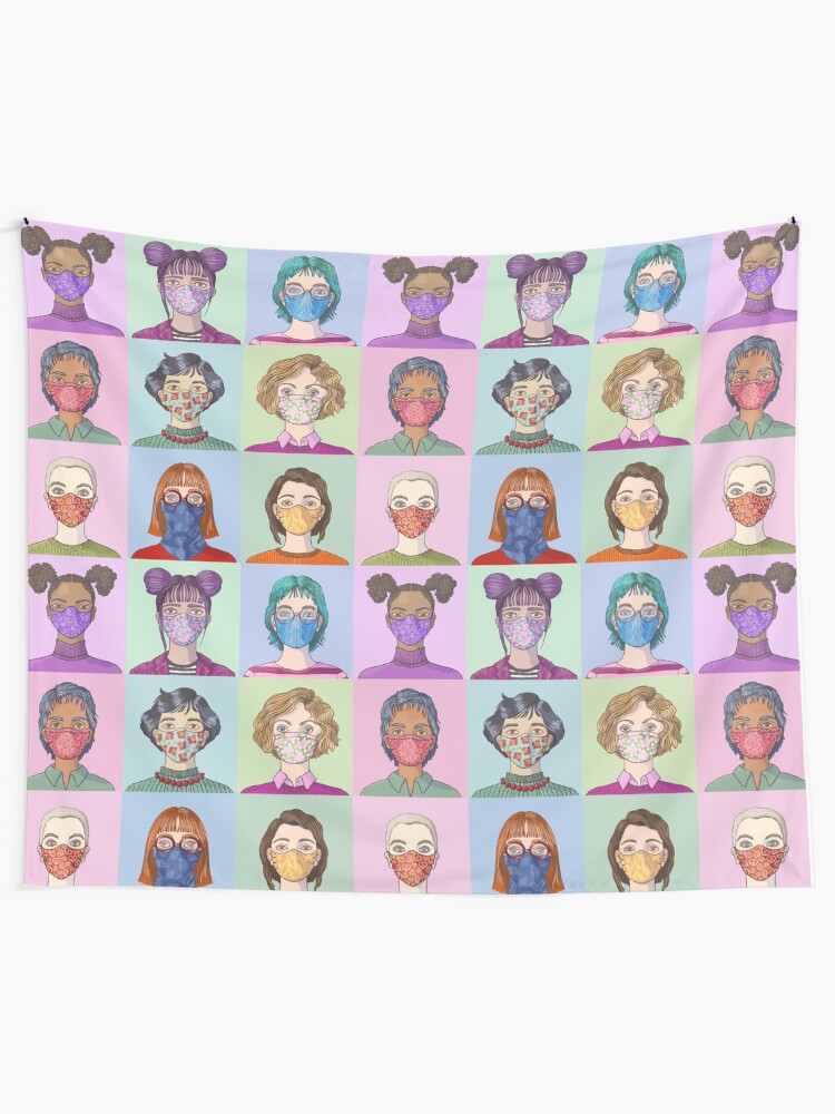 Alternate view of Face Mask Fashion Tapestry